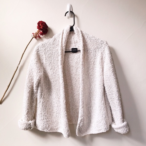 Eileen Fisher Sweaters - Eileen Fisher Oatmeal Chunky Knit Cropped Cardigan